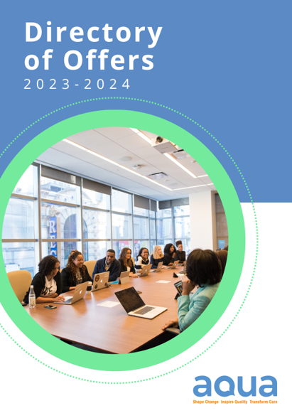 Front cover of the AQUA Directory of training offers 2022/23 - click to open the PDF