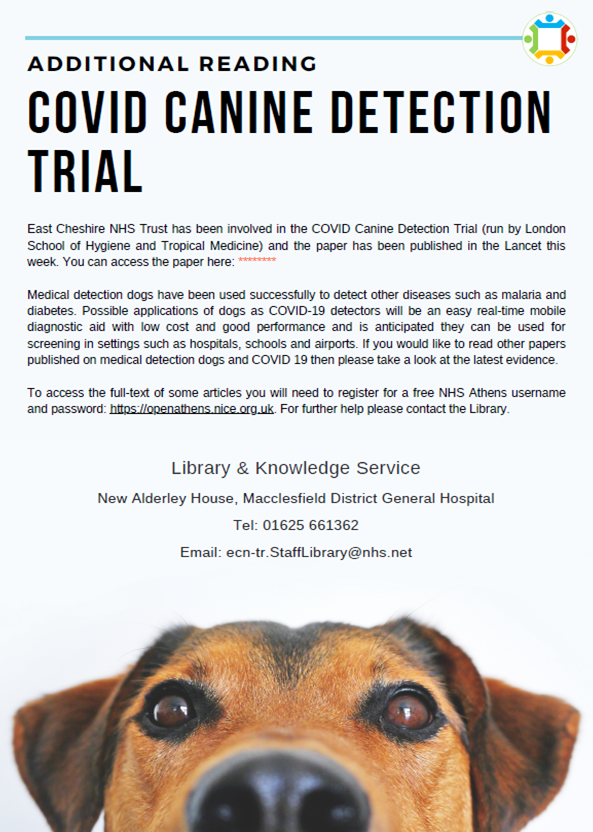 Additional reading: Covid canine detection trial. Click to open