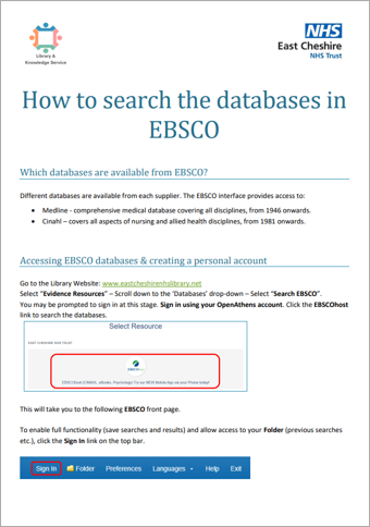 Click here to open the PDF of 'How to search the databases in EBSCO'