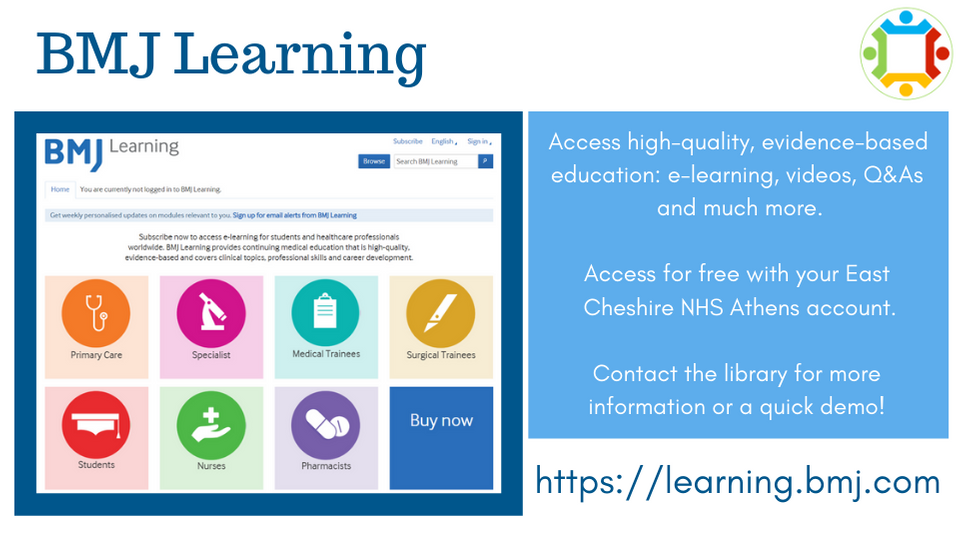 Click here to open BMJ Learning and login with your Athens account for free online learning