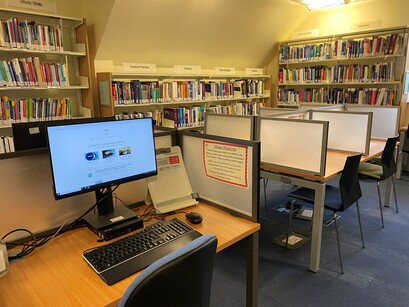 Photo of the library study area